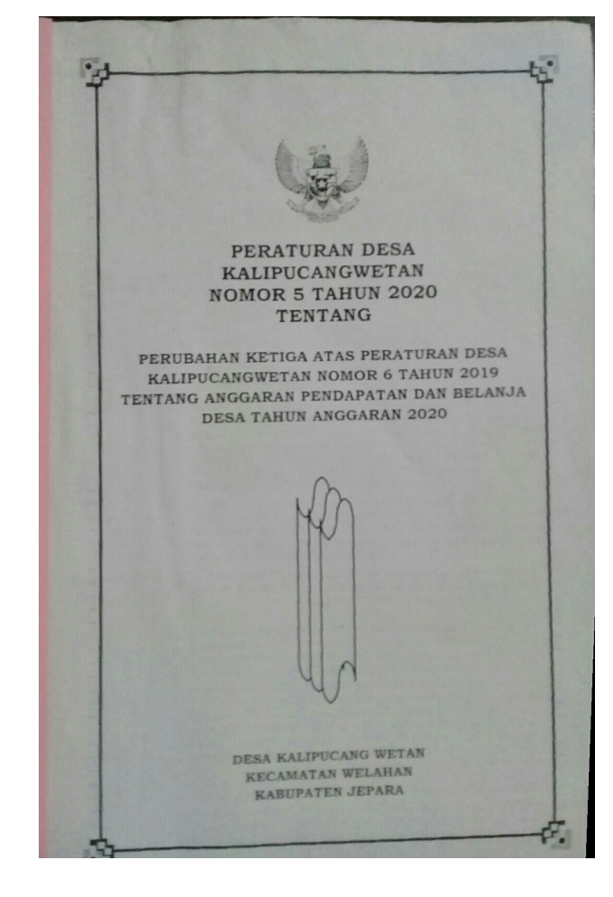 PERDES NO 5 TAHUN 2020 TENTANG PERUBAHAN KETIGA ATAS PERDES NO 6 TAHUN 2019 TENTANG APBDES TAHUN2020