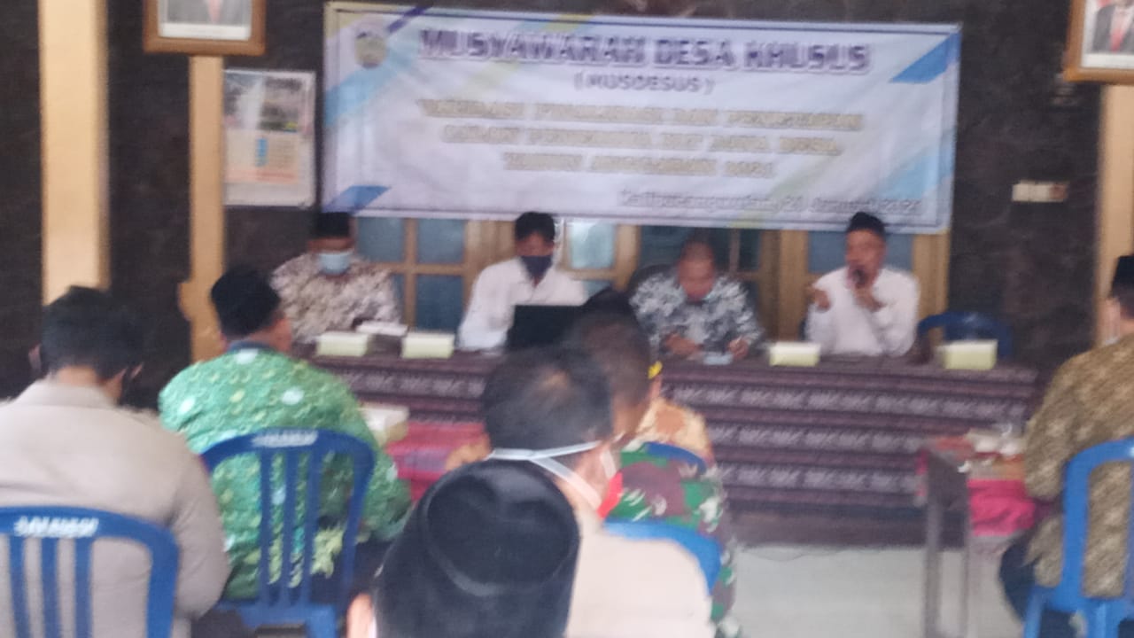 MUSYAWARAH DESA KHUSUS VALIDASI DATA BANTUAN LANGSUNG DANA DESA TAHUN ANGGARAN 2021 DESA KALIPUCANG